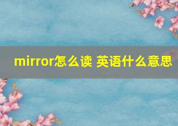 mirror怎么读 英语什么意思